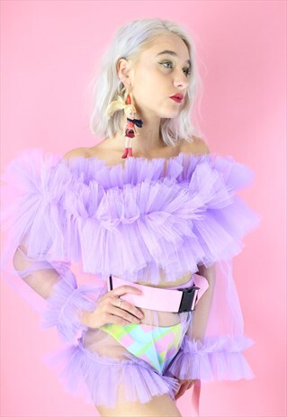 LILLAC TULLE RUFFLE TOP