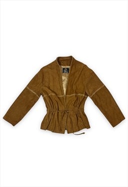 Vintage Suede Jacket western style Tan Brown