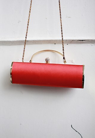 VINTAGE 90' AMAZING BEAUTIFUL SHINY RED LITTLE BAG