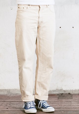 VINTAGE 90S BEIGE LEE DAD JEANS