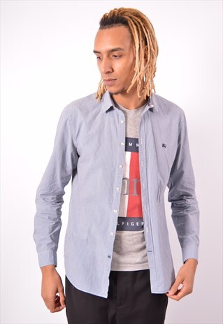 VINTAGE BURBERRY SHIRT CHECK BLUE