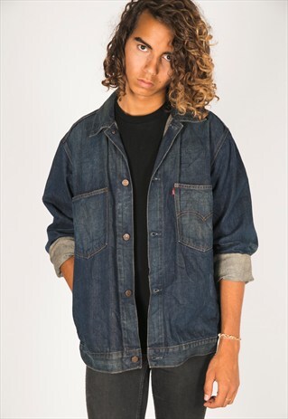 VINTAGE 80S LEVIS DENIM OVERSHIRT / R339