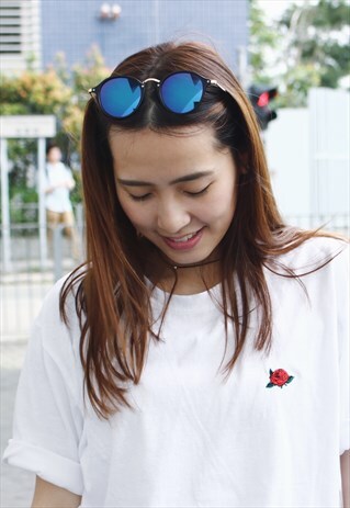 BLACK FRAME ROUND SUNGLASSES