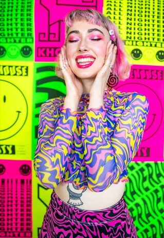 TRIPPY MESH CROP TOP