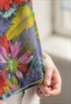 VINTAGE 70'S FLORAL PRINT MULTICOLOUR CROP TOP