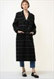 Vintage Tweed Coat Women, Brown Wool Coat, Checkered 4497