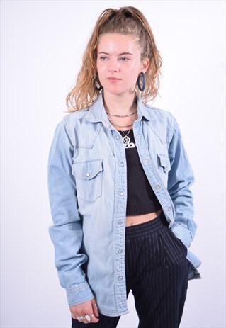 VINTAGE LEE DENIM SHIRT BLUE