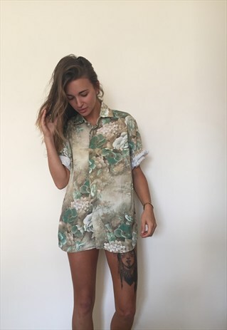 CRAZY PATTERNED VINTAGE RETRO FESTIVAL OVERSIZED SHIRT