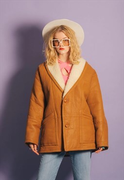 Vintage oversized leather coat