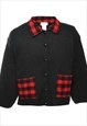 Vintage Button-Through Black & Red Checked Cardigan - S