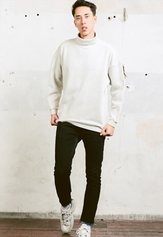 VINTAGE 90S OFF-WHITE MOCK NECK TOP