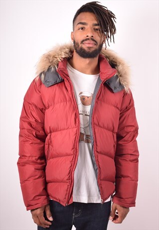FILA MENS VINTAGE PADDED JACKET MEDIUM RED 90S