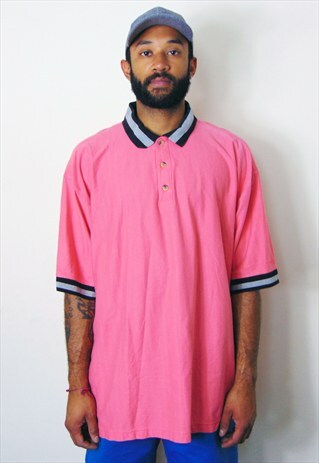 90S CLASSIC SPORTSWEAR HOT PINK POLO SHIRT XXL