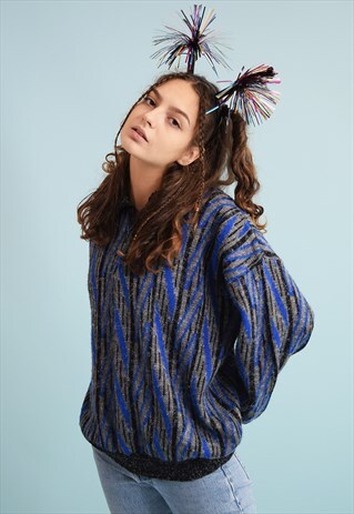 80'S RETRO JAZZY WOOLEN KNIT CHRISTMAS JUMPER