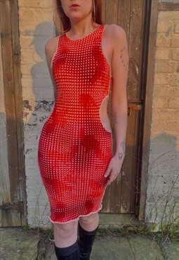 Cyber dots cut out dress