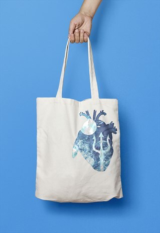 MERMAID HEART NATURAL TOTE BAG