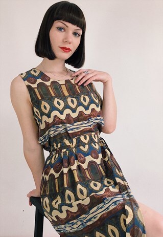 FUNKY VINTAGE 80S CO-ORD SKIRT AND BLOUSE