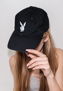 Vintage 90's sexy Playboy bunny embroidered cap in black