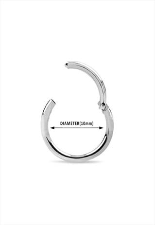 SILVER HINGED SEPTUM RING 10MM