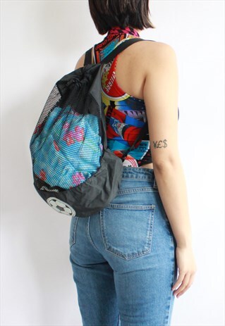 Y2K BLACK NET SMALL BACKPACK BAG