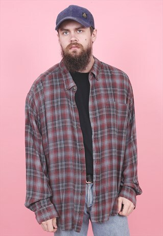 VINTAGE RED CHECK FLANNEL SHIRT /R10271