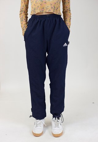 VINTAGE 90S ADIDAS NAVY TRACKSUIT BOTTOMS