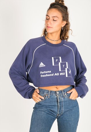 VINTAGE 90S USA CROP SWEATSHIRT/ R208