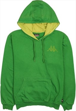 Vintage 90's Kappa Hoodie Drawstring Pockets Pullover Green