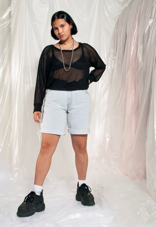VINTAGE LEVI'S DENIM SHORTS 90S PALE GRUNGE SILVER TAB JEANS
