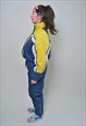 SKI SUIT VINTAGE, WOMEN RETRO MULTICOLOR ONE PIECE SNOW SUIT