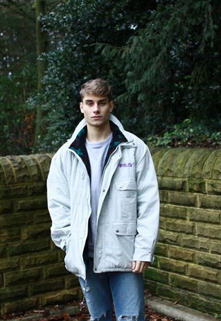 VINTAGE FLEECE LINED FILA MAGIC LINE COAT