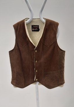 70s Ralph Edwards Sportswear Suede Vest Brown