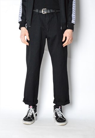 VINTAGE 90S BLACK MINIMALIST CHINOS PANTS