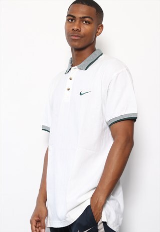 VINTAGE NIKE LOGO POLO SHIRT WHITE