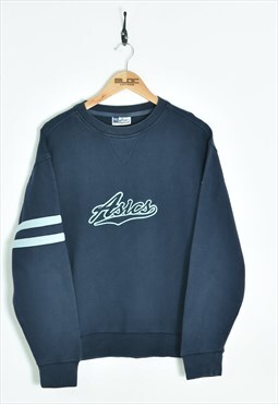 Vintage  Asics Sweatshirt Blue XSmall