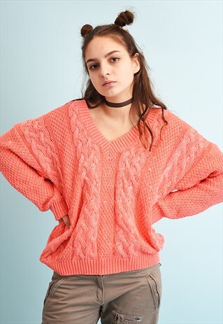 90'S RETRO OVERSIZED KNIT MOMS JUMPER