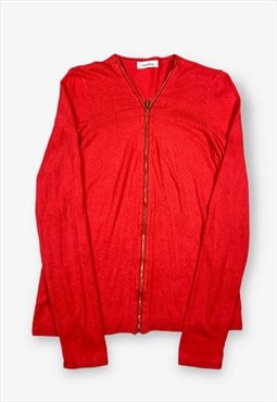 Vintage calvin klein zip knit cardigan red small BV16169