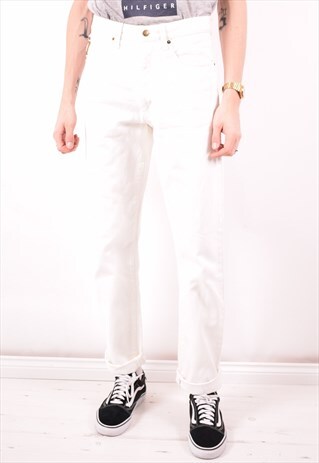 ARMANI MENS VINTAGE JEANS W33 L33 WHITE 90S