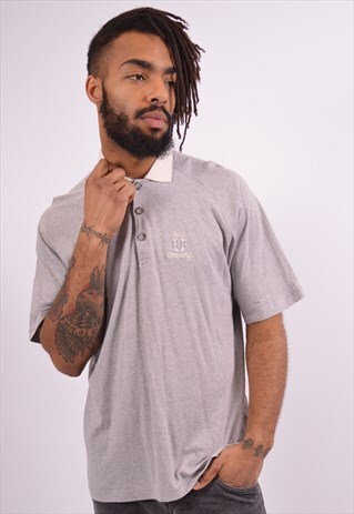 BEST COMPANY MENS VINTAGE POLO SHIRT LARGE GREY 90S