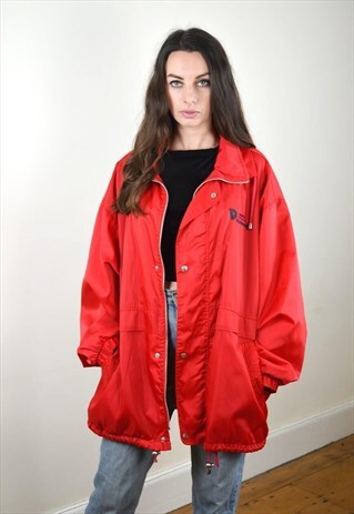1990S VINTAGE RED DONNAY SPORTS COACH JACKET