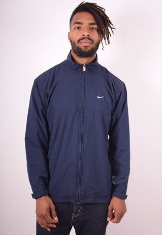 NIKE MENS VINTAGE TRACKSUIT TOP JACKET MEDIUM NAVY BLUE 90S