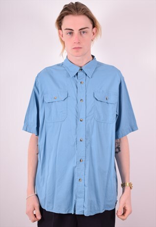 WRANGLER MENS VINTAGE SHIRT LARGE BLUE 90S