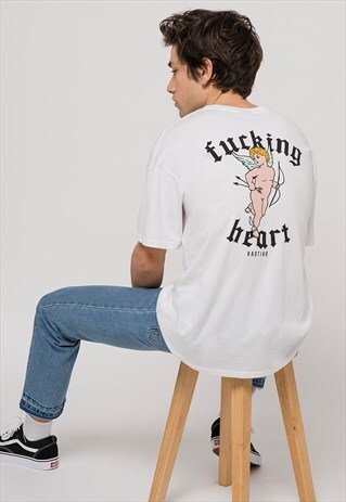 "FUCKING HEART" T-SHIRT IN WHITE