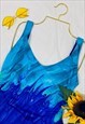 VINTAGE 90'S BRIGHT ABSTRACT WAVES LOW BACK SWIMSUIT