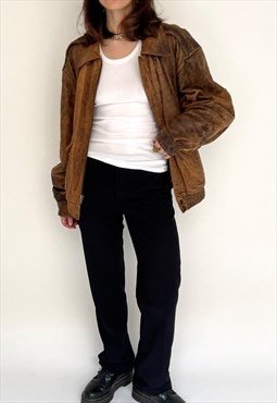 Vintage Faded Brown Leather Jacket