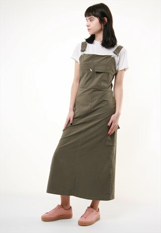 90S VINTAGE LONG DRESS GRUNGE STYLE DUNGAREE 410