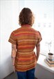 VINTAGE 70'S BROWN TEXTURED CHINESE STYLE TOP