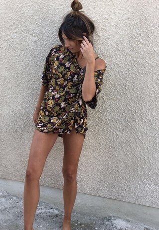 PATTERNED OVERSIZED RETRO VINTAGE UNISEX FESTIVAL SHIRT