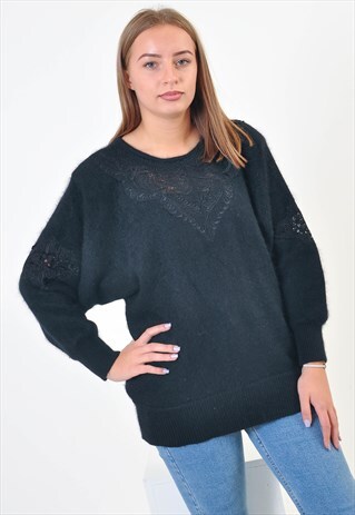 VINTAGE KNITWEAR JUMPER IN BLACK