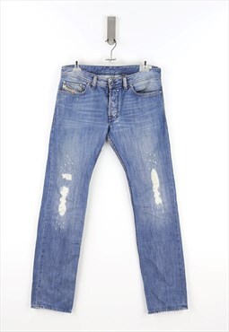 Diesel Regular Fit Low Waist Jeans in Blue Denim - W33 - L34